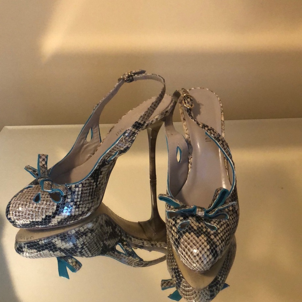 Italian made leather sling backs.
